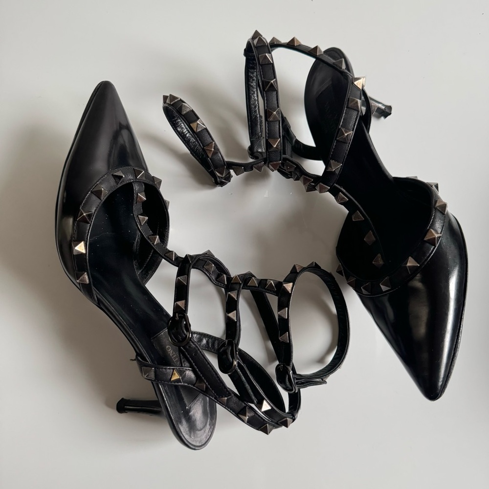 VALENTINO Rockstud Noir Caged 65mm Pumps Black EU 39 EUC - Picture 11 of 16